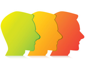 face diagram, colorful face diagram