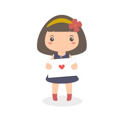 Girl Holding Love Letter