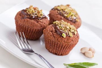 Muffin con cioccolato e pistacchio