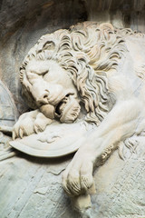 Dying lion monument in Lucerne, Switzerland