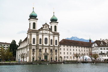 Fototapeta na wymiar Jesuit church in Lucerne, Switzerland