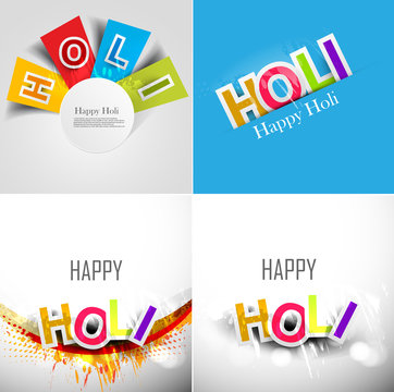 Abstract Colorful Background For Stylish Holi Text Festival Coll