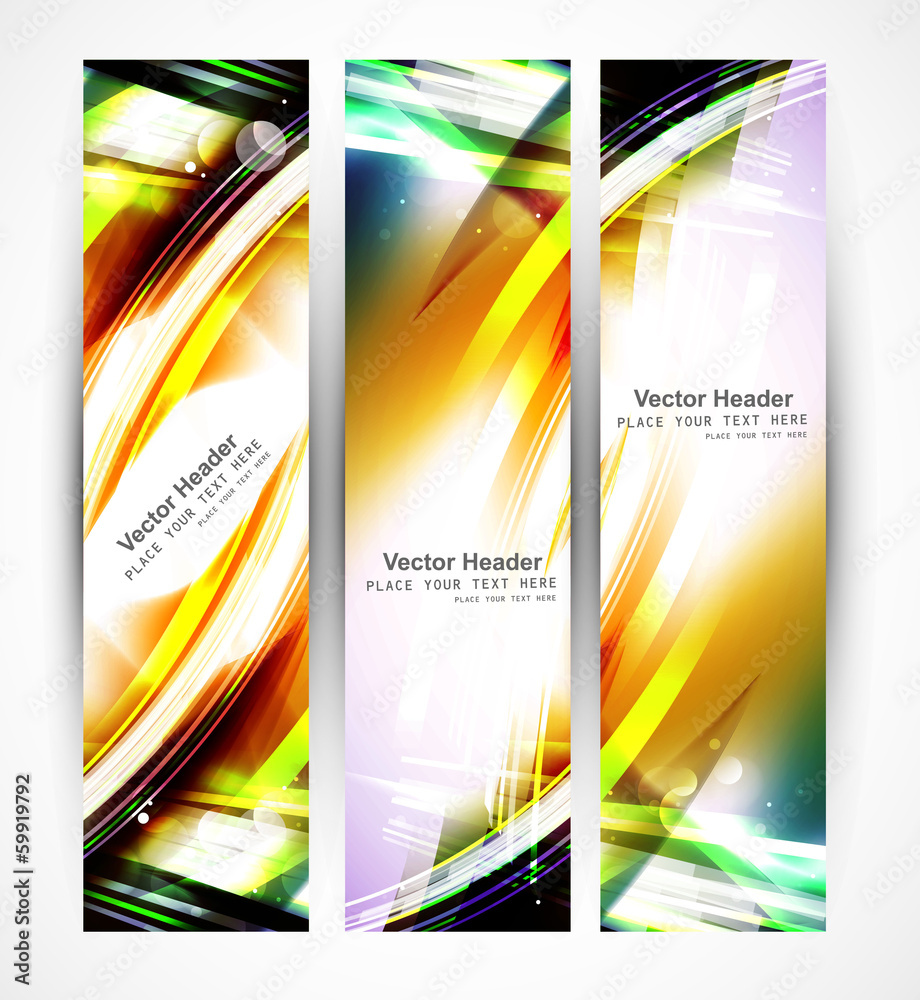 Wall mural abstract header colorful stylish wave whit vector design