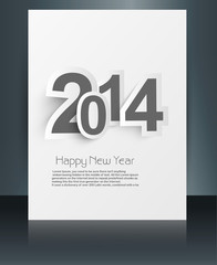 Beautiful text happy new year 2014 brochure vector