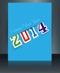 New year 2014 stylish colorful text brochure template reflection