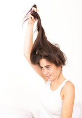Fototapeta premium woman with long natural hair
