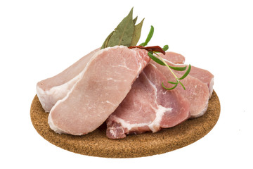 Raw pork steak