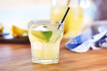 Glass of homemade lemonade