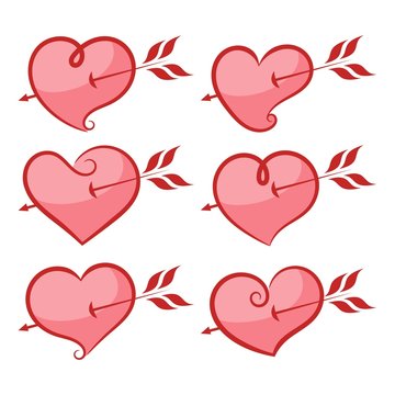 Set of hearts.