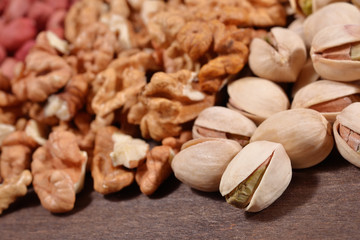 Heap of assorted nuts