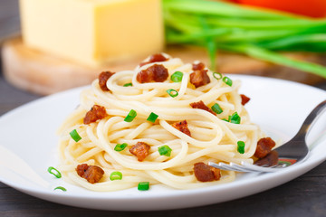 Pasta with bacon