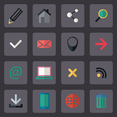 Vector flat internet icons set