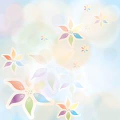 Fototapeta na wymiar Colorful summer spring background with abstract flowers