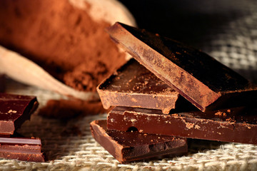 Dark chocolate pieces