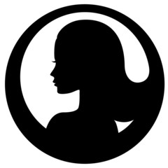 Woman face silhouette icon