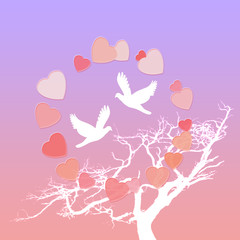 Gentle lovely card to the Valentine's day