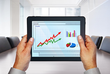 touch pad in hands