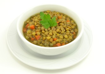 Green lentil soup