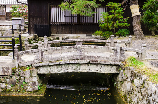 stone bridge japanese style in kiyomizu-dera temple, kyoto, japa
