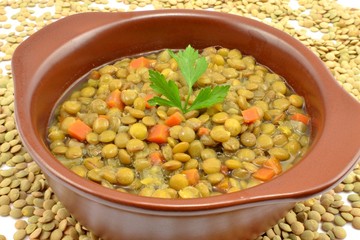 Green lentil soup