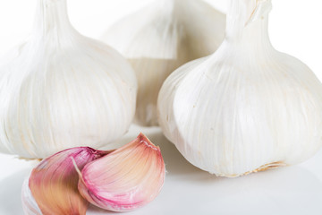Fresh white garlic