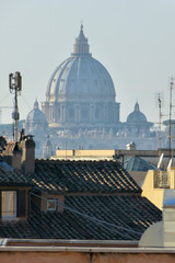 Fototapeta na wymiar The Dome of the rooftops of Rome - Rome - Italy