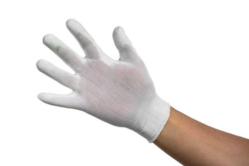 hand gloves on white