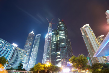 Fototapeta na wymiar Shanghai buildings at night