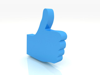 Thumbs up sign.3d render