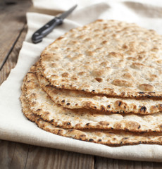 Sesame seeded flatbread