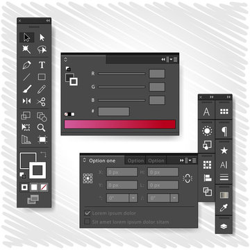Graphic design icons tools