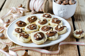 Cookies with chocolate and nuts