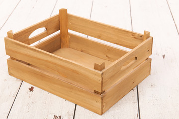 Empty wooden crate to fill