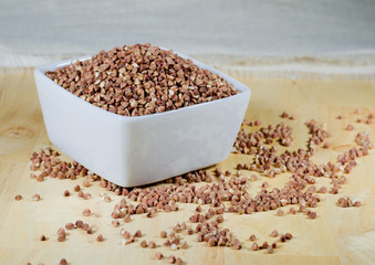 kasha buckwheat groats in a ceramic bowl