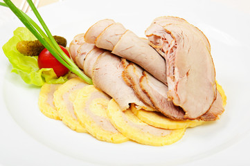 Ham with cheese roll