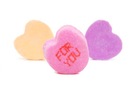 Valentines Day Conversation hearts with "For You" text