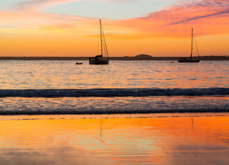 Beach of Coffs Harbour Australia sunrise