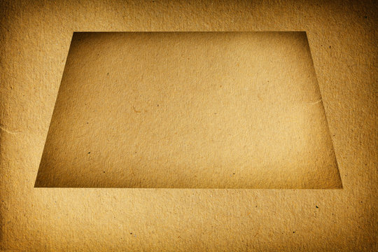 brown cardboard blank with frame texture background