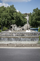 Fototapeta na wymiar Fontanna Neptuno, Obraz miasta Madryt, jego characteristi