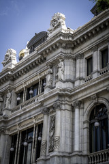 Fototapeta na wymiar Bank, Obraz miasta Madryt, charakterystycznym architekton