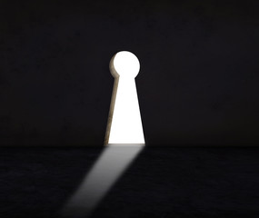 key hole wall with light solution solve