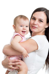 Loving mother having fun with her baby girl