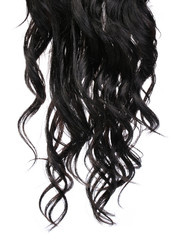 Curly Black Hair isolated in white. Brunette - 59940950