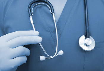 stethoscope on a doctor. concept photo
