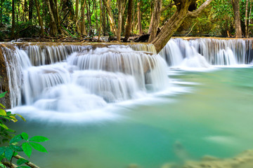 Fototapeta na wymiar Beautiful deep forest waterfall in Thailand