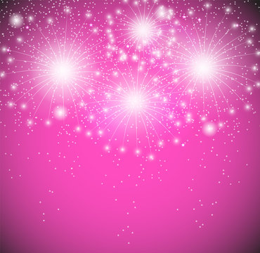 Glossy Fireworks Background Vector Illustration