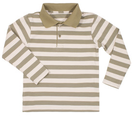 Striped polo shirt for children isolated on white