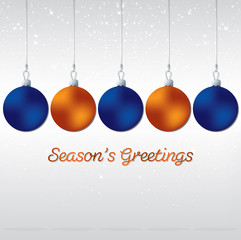 Simple, elegant bauble Christmas card in vector format.