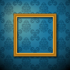 picture frame on wallpaper background