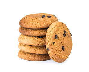 Oatmeal cookies isolated on white